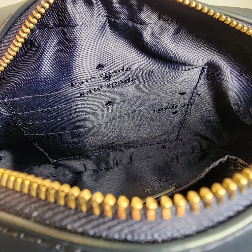 Kate Spade Crossbody Signature Purse Mini Camera Bag Navy Blue Spade Flower NEW